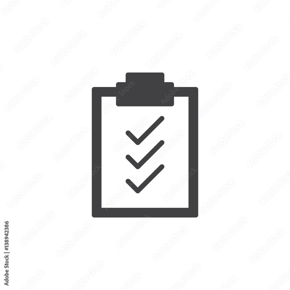 Clipboard check marks icon vector, filled flat sign, solid pictogram isolated on white. Symbol, logo illustration. Pixel perfect Clipboard check marks icon vector, filled flat sign, solid pictogram isolated on white. Symbol, logo illustration. Pixel perfect