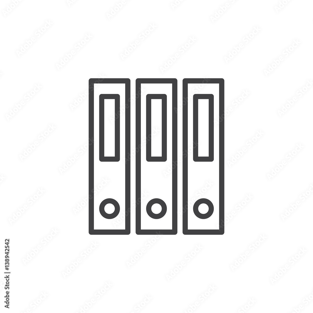 Ring binder, office file folders line icon, outline vector sign, linear  style pictogram isolated on white. Archive symbol, logo illustration.  Editable stroke. Pixel perfect Stock Vector | Adobe Stock