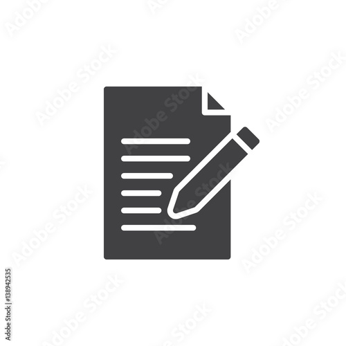 Contact form icon vector, Write, edit filled flat sign, solid pictogram isolated on white. Symbol, logo illustration. Pixel perfect