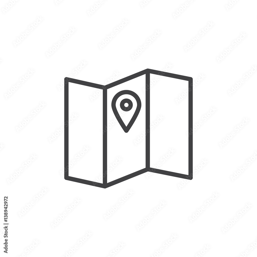 Map location line icon, outline vector sign, linear style pictogram isolated on white. Symbol, logo illustration. Editable stroke. Pixel perfect Map location line icon, outline vector sign, linear style pictogram isolated on white. Symbol, logo illustration. Editable stroke. Pixel perfect