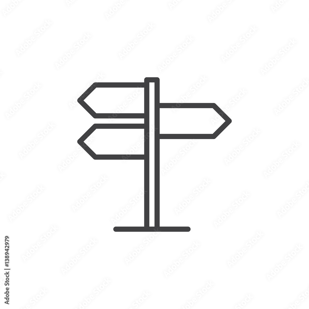 Signpost, pointer line icon, outline vector sign, linear style pictogram isolated on white. Symbol, logo illustration. Editable stroke. Pixel perfect Signpost, pointer line icon, outline vector sign, linear style pictogram isolated on white. Symbol, logo illustration. Editable stroke. Pixel perfect