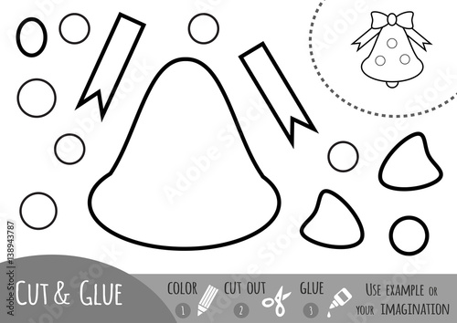 Education paper game for children, Christmas bell