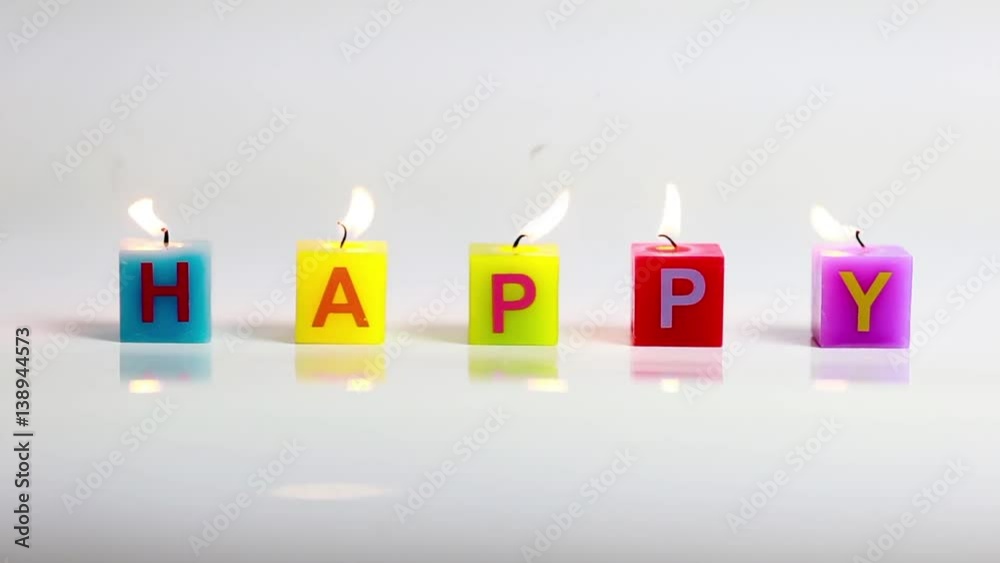 happy color text candle flame happy color text candle flame