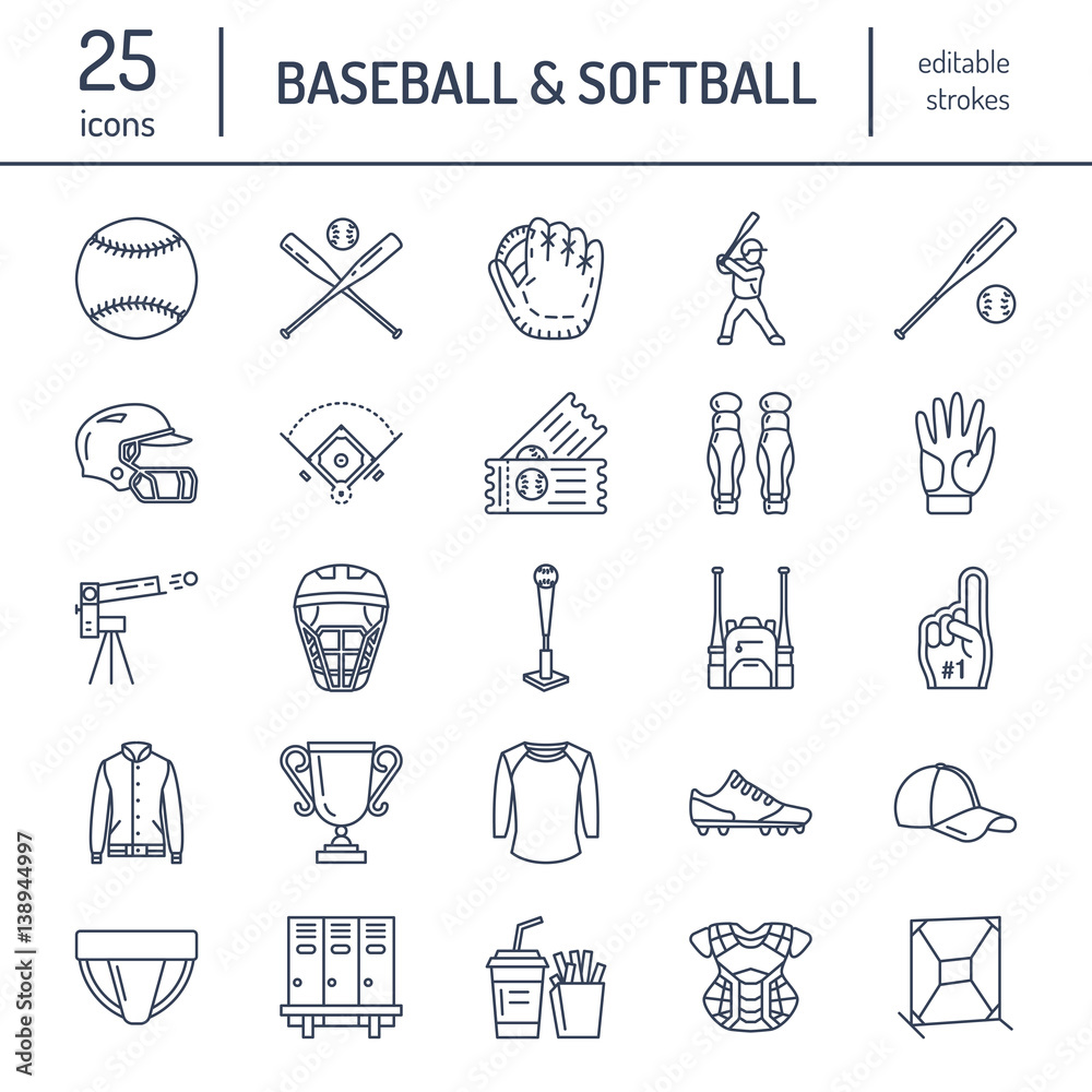 Baseball Catcher Torso Icon - Download in Line Style