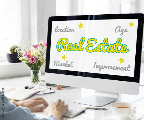 Real Estate Fancy Font Concept photo