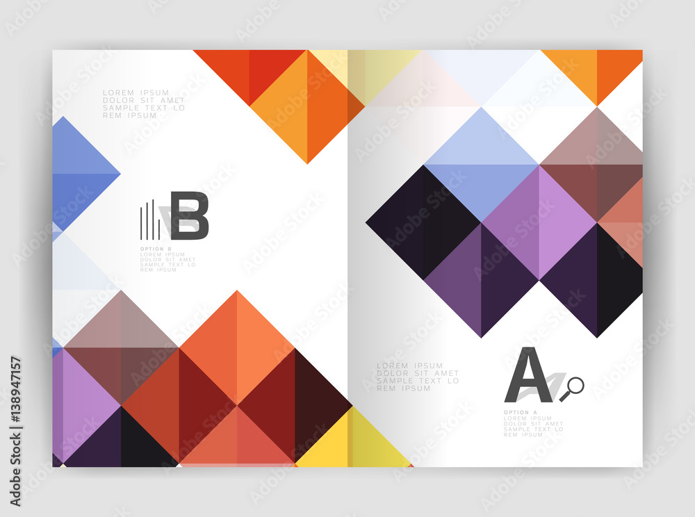 Modern minimalistic geometrical square business leaflet template Modern minimalistic geometrical square business leaflet template