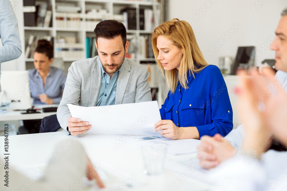 Fototapeta premium Businesspeople collaborating in office