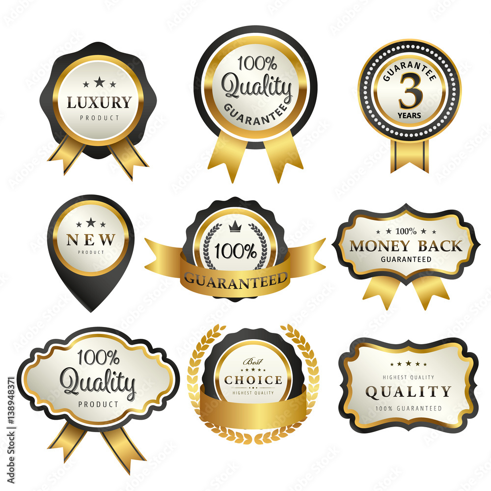 Luxury premium golden badge collection,vector illustration