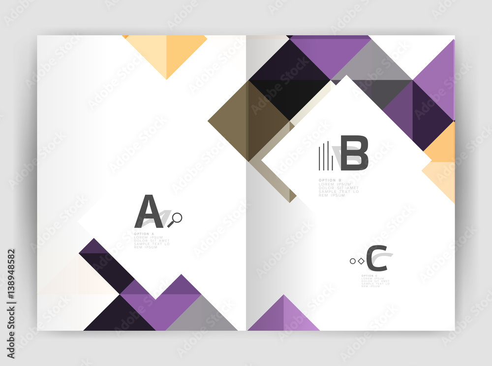 Minimalistic square brochure or leaflet business template Minimalistic square brochure or leaflet business template
