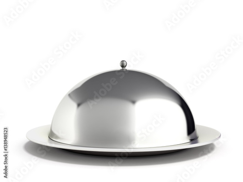 Restaurant cloche with close lid 3d render photo