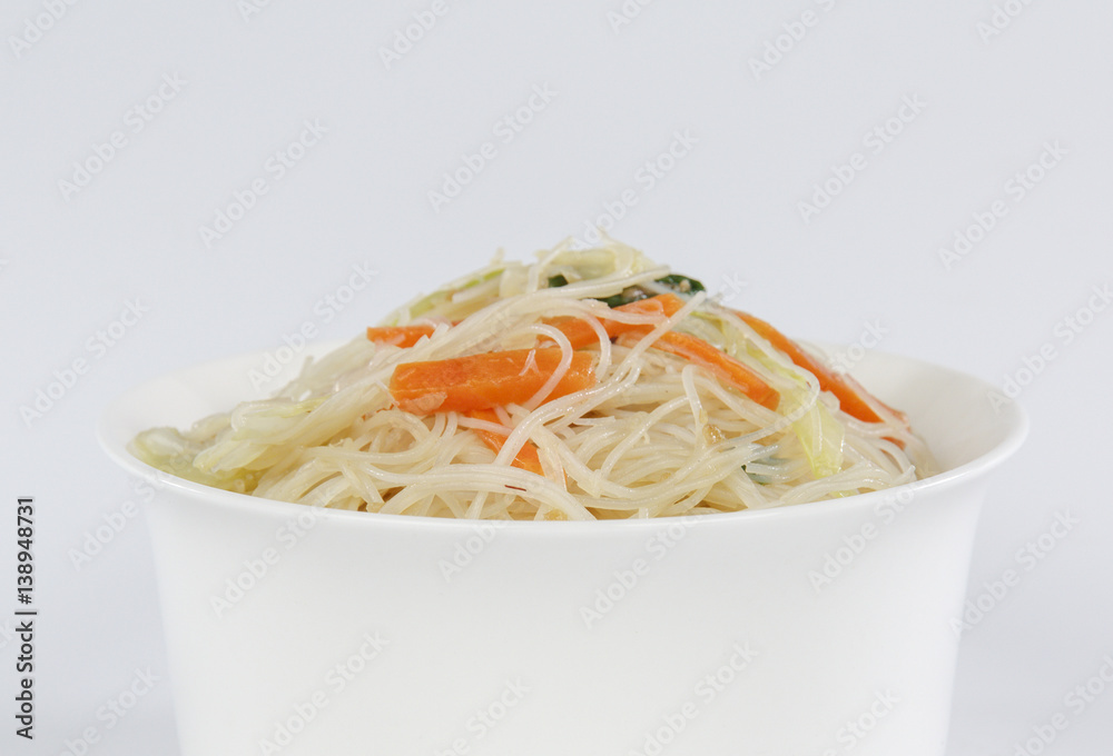 rice noodles isolated on white background rice noodles isolated on white background