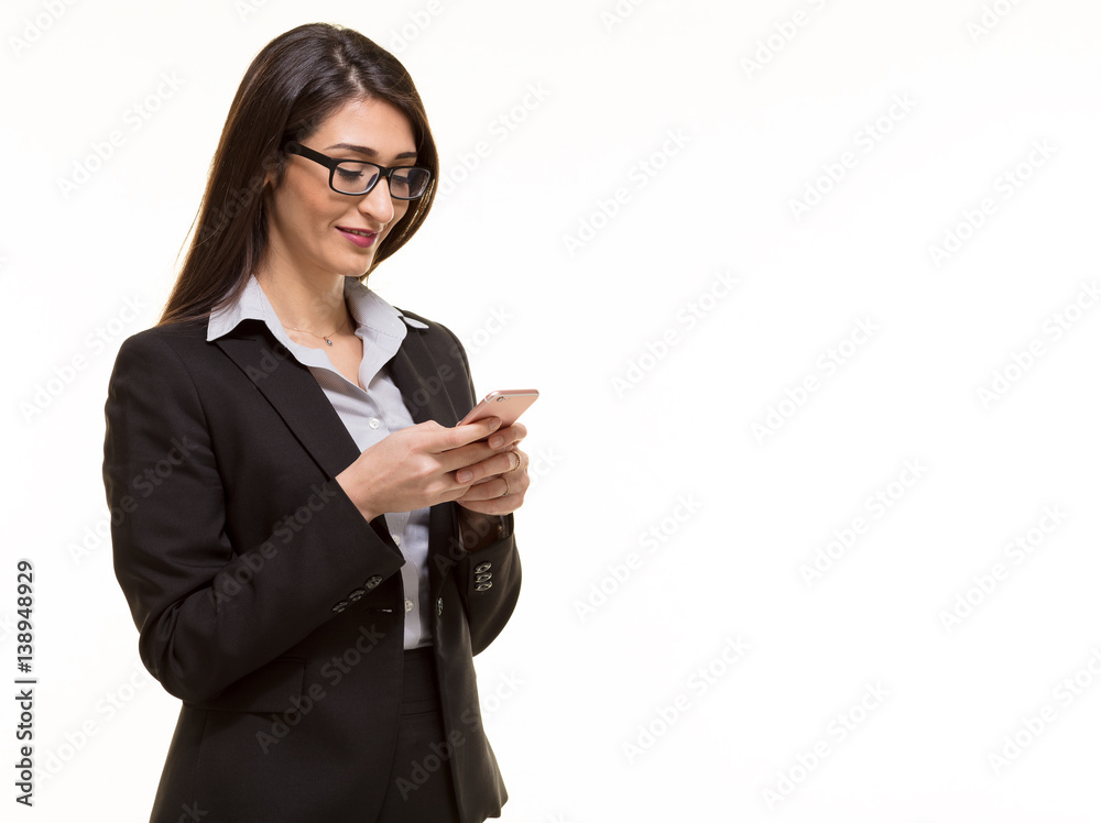 Businesswoman Messaging On Smart Phone Businesswoman Messaging On Smart Phone