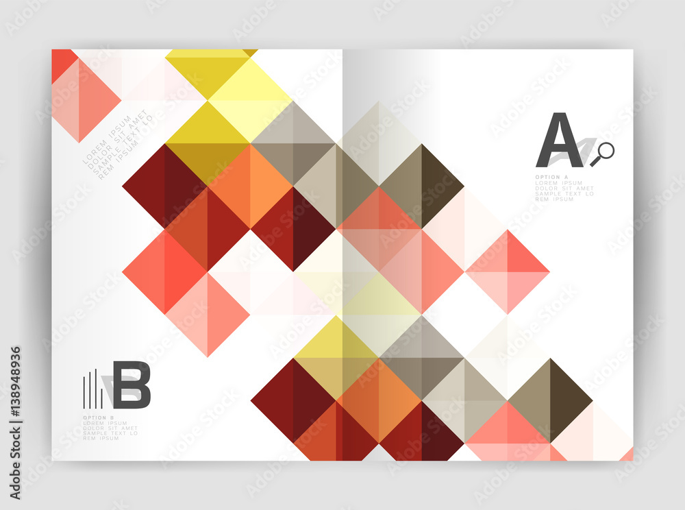 Minimalistic square brochure or leaflet business template Minimalistic square brochure or leaflet business template