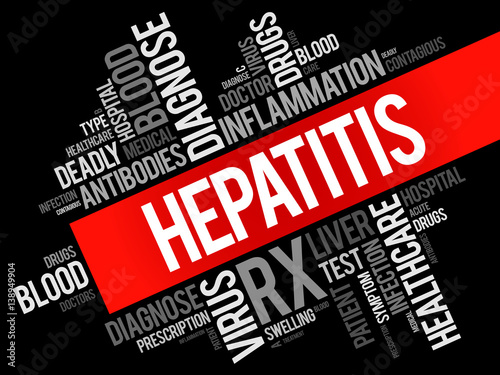 Hepatitis word cloud collage, health concept background