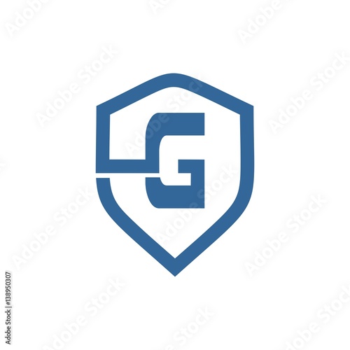 Free Download Initial letter G with shield logo - GFXLoad