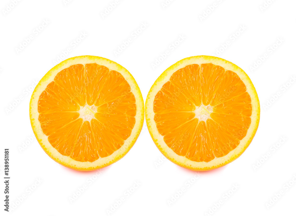Slice of fresh orange isolated on white background Slice of fresh orange isolated on white background