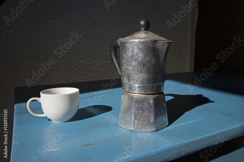 Coffee maker pot and cup