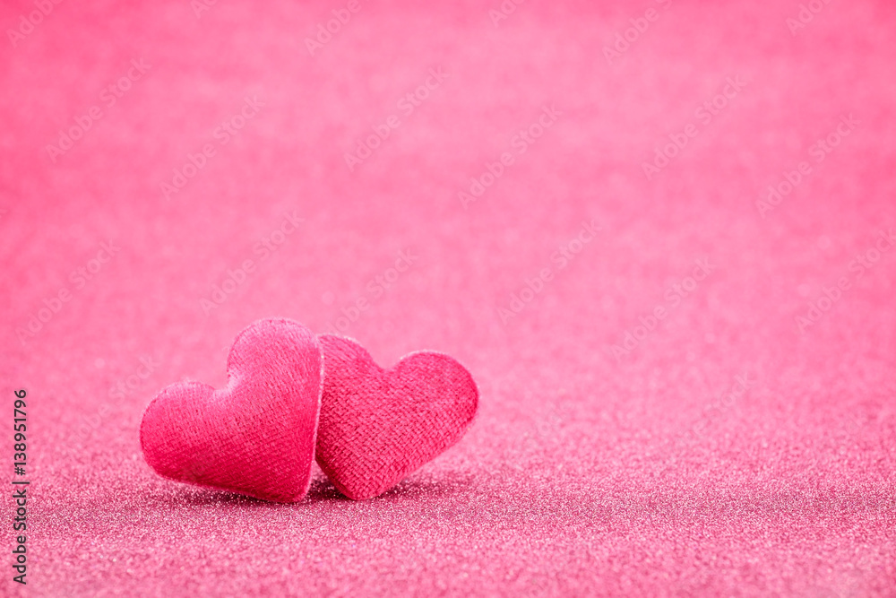 Obraz premium Valentine hearts on abstract background.