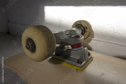 Skateboard truck closeup