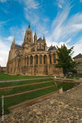 Bayeux Cathedral, a Norman-Romanesque cathedral located in Bayeux, Normandy, France. Consecrated in 1077