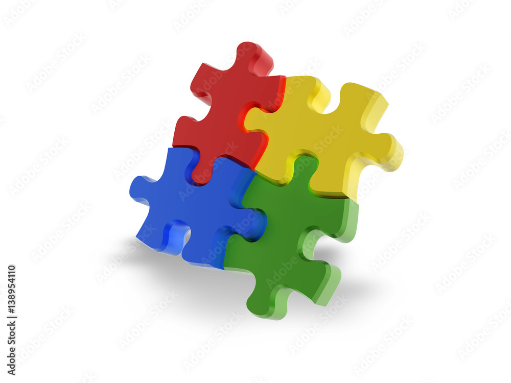Multi-coloured puzzle isolated on white background Multi-coloured puzzle isolated on white background