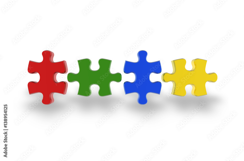 Multi-coloured puzzle isolated on white background Multi-coloured puzzle isolated on white background