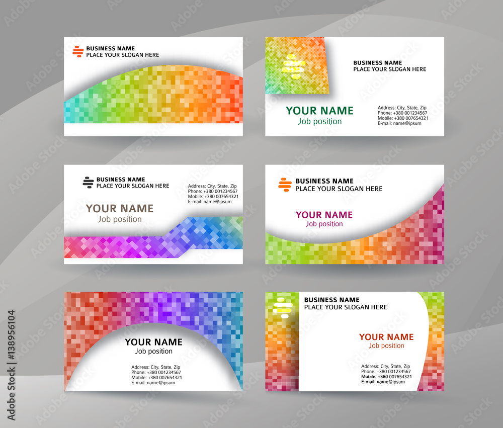 business card layout template set09