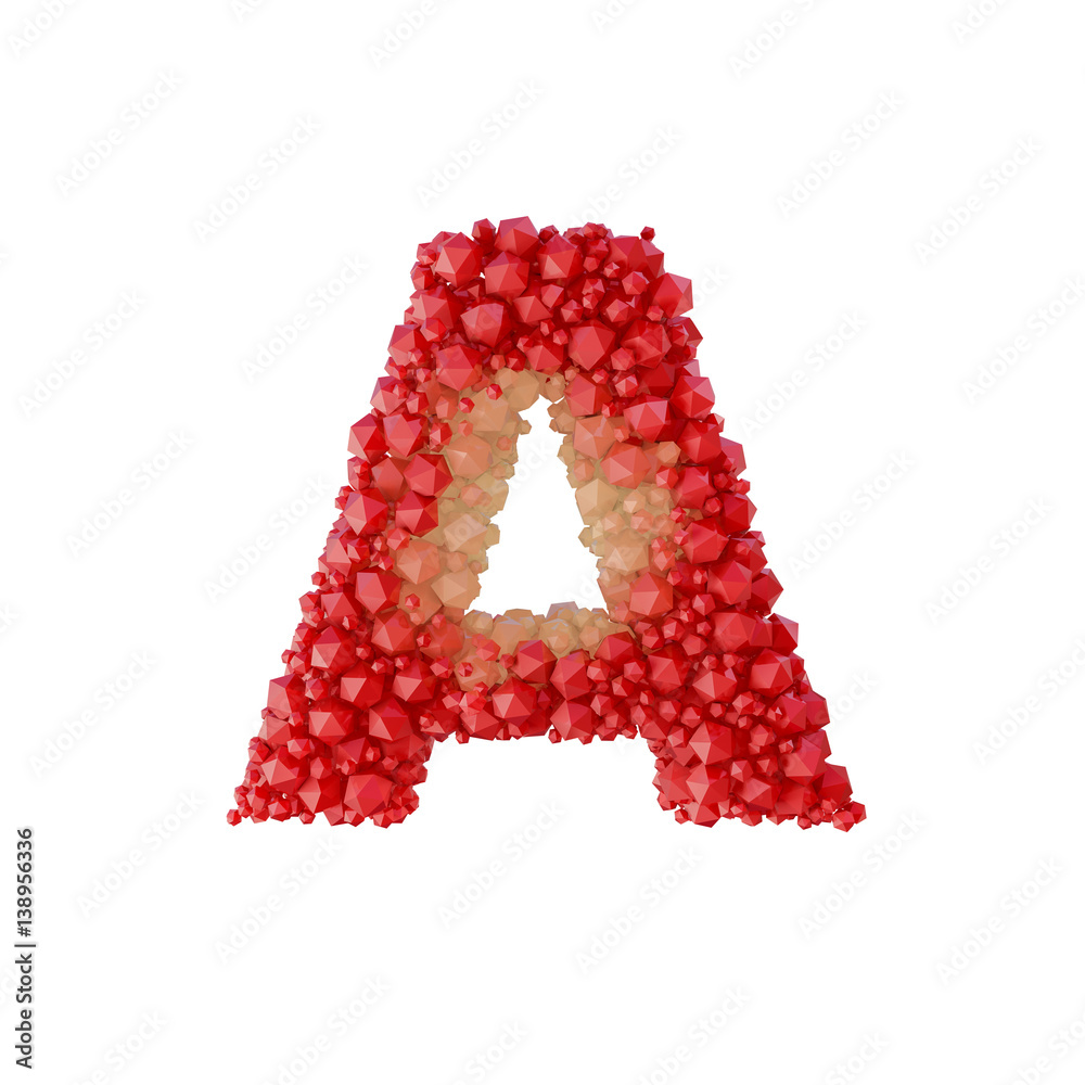 Super realistic 3d rendering of alphabet with crystal Super realistic 3d rendering of alphabet with crystal