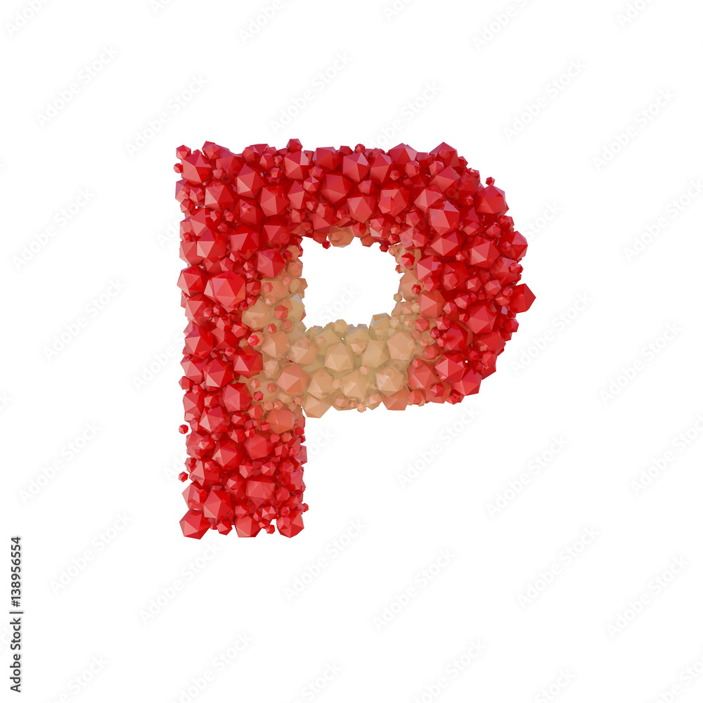 Super realistic 3d rendering of alphabet with crystal Super realistic 3d rendering of alphabet with crystal