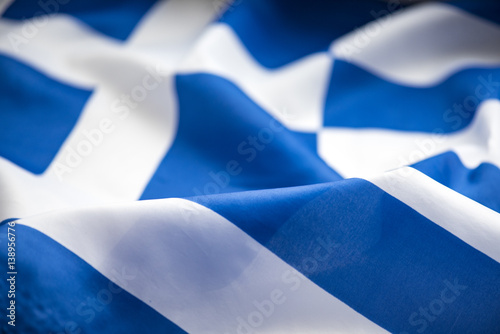 Greek flag, close-up detail, high resolution background