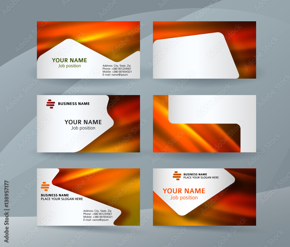 business card layout template set19