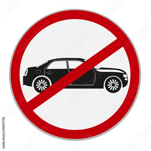 no cars, no parking sign, vector illustration