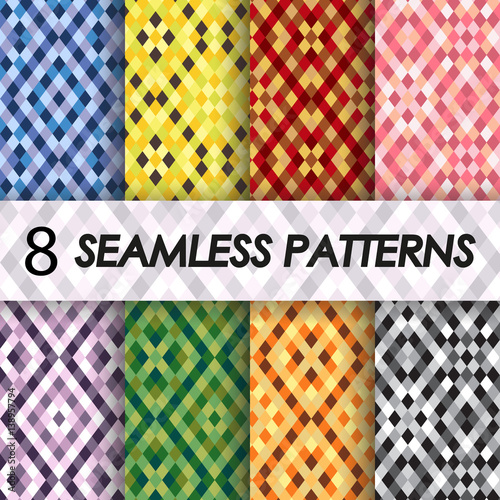 set of geometric seamless patterns