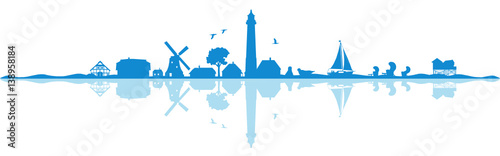 Silhouette Meer an Nord- und Ostsee