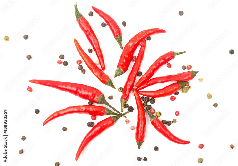 mixture of peppers isolated