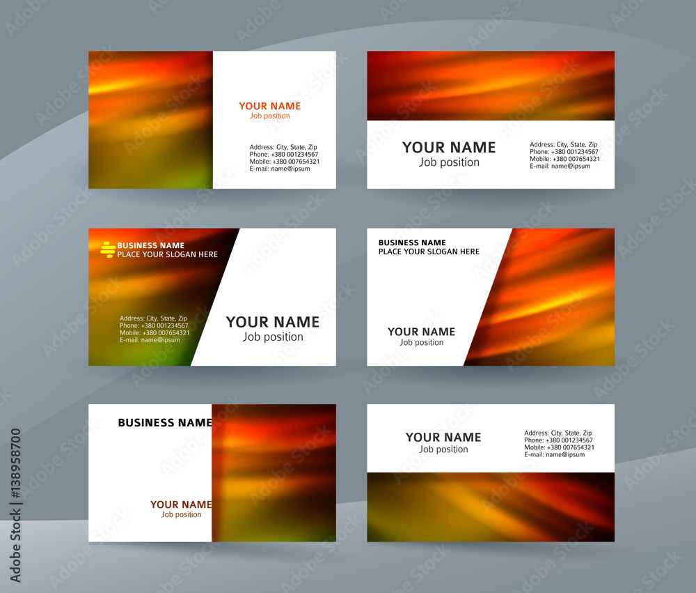 business card layout template set33