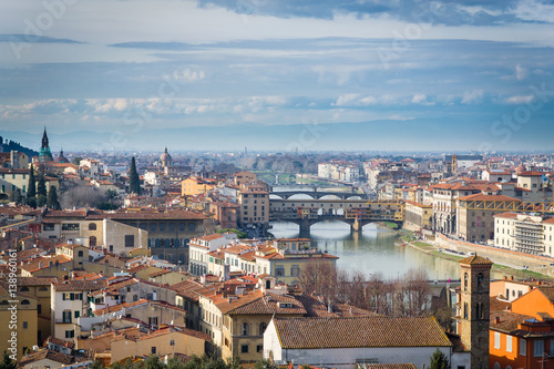 Twilight sky over Florence  Tuscany  Italy