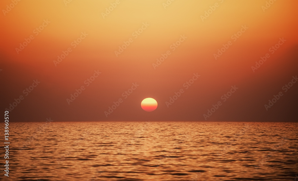 Sunset time at a sea
