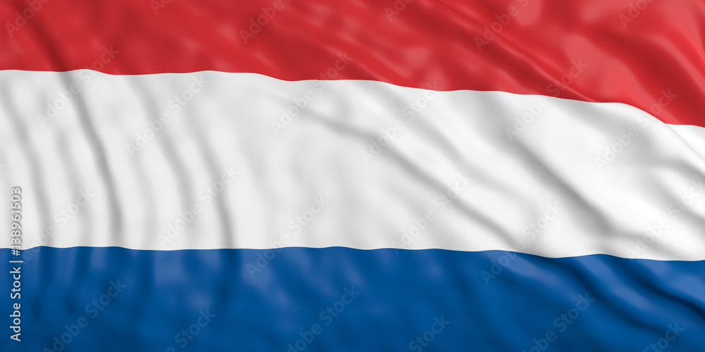 Waiving Netherlands flag. 3d illustration Waiving Netherlands flag. 3d illustration