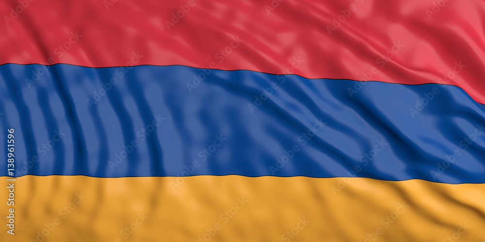 Naklejka premium Waiving Armenia flag. 3d illustration