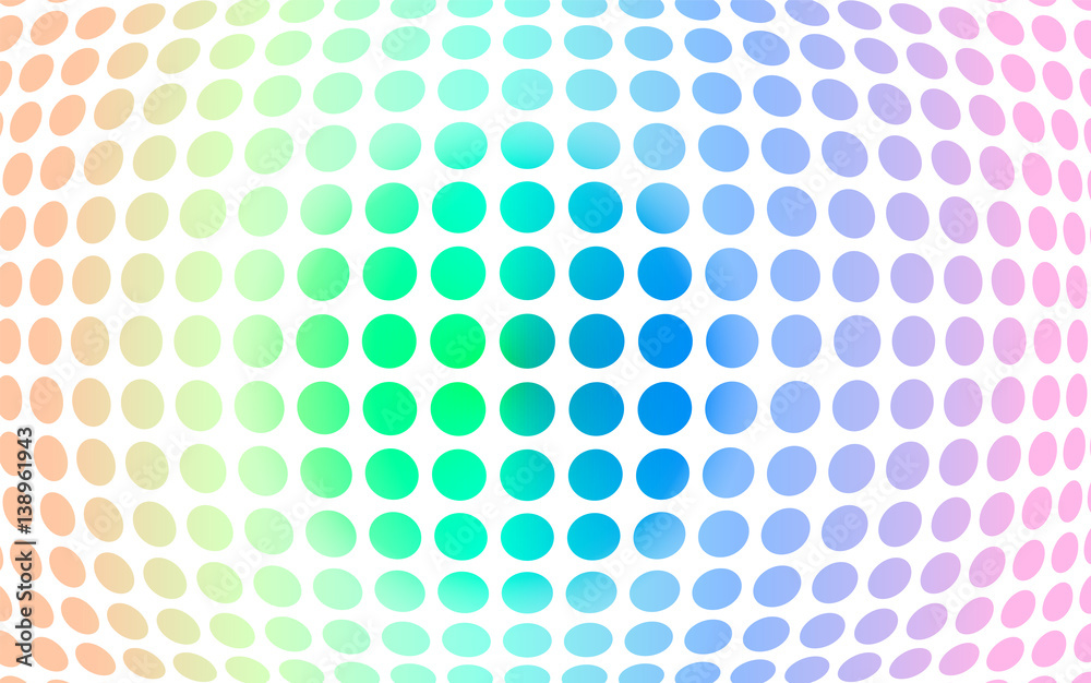 Vector illustration. Abstract background. Disco ball. Circles of different colors on a convex surface. Different colors.