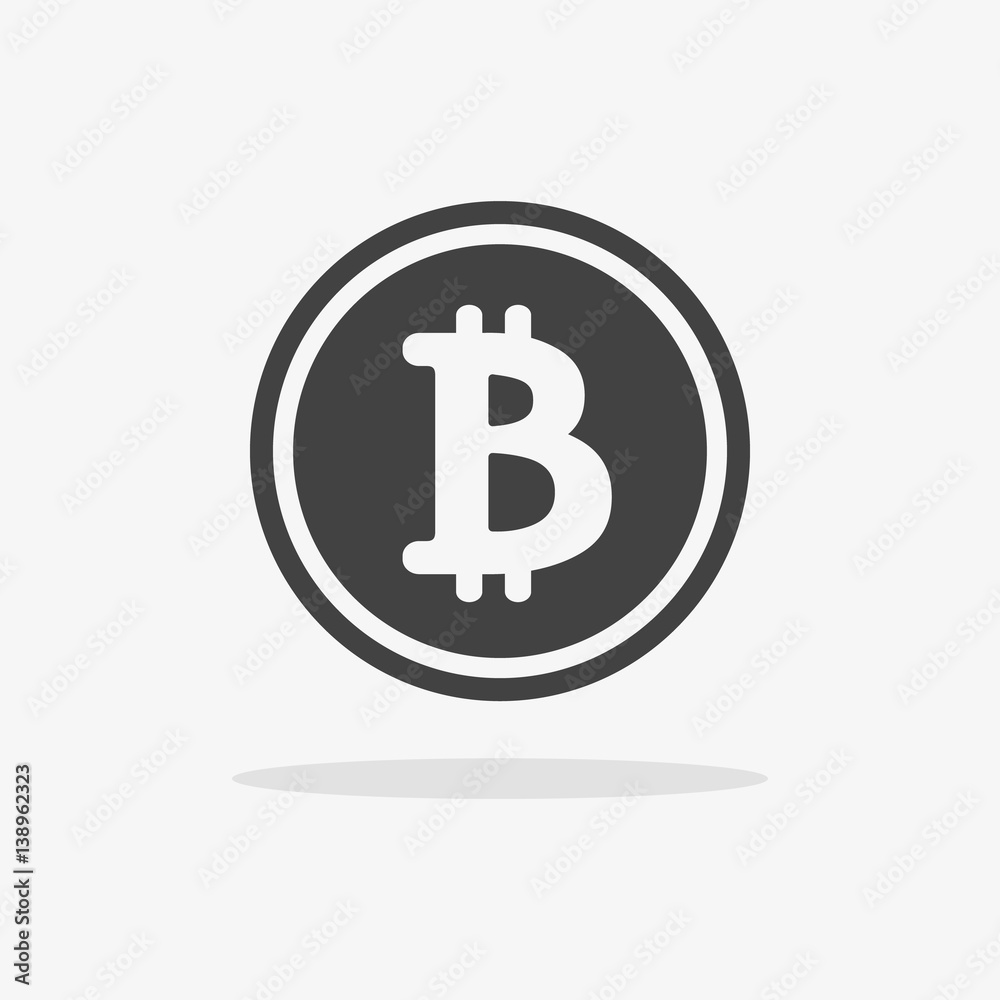 Bitcoin icon. Vector illustration style is flat iconic symbols, gray color, white background. Bitcoin icon. Vector illustration style is flat iconic symbols, gray color, white background.