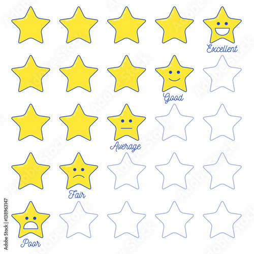 Feedback emoticon star scale.