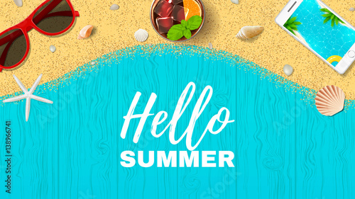 Beautiful summer vacation web banner