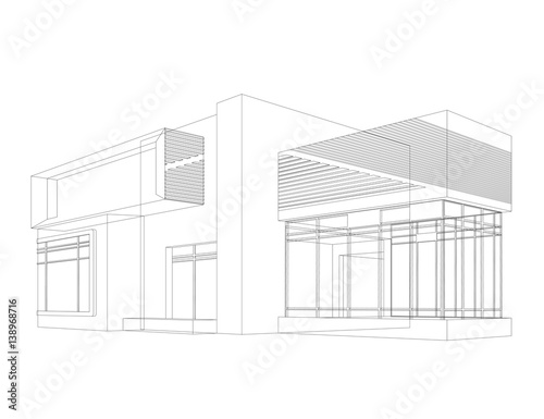 Modern house models wireframe vector design on a white background