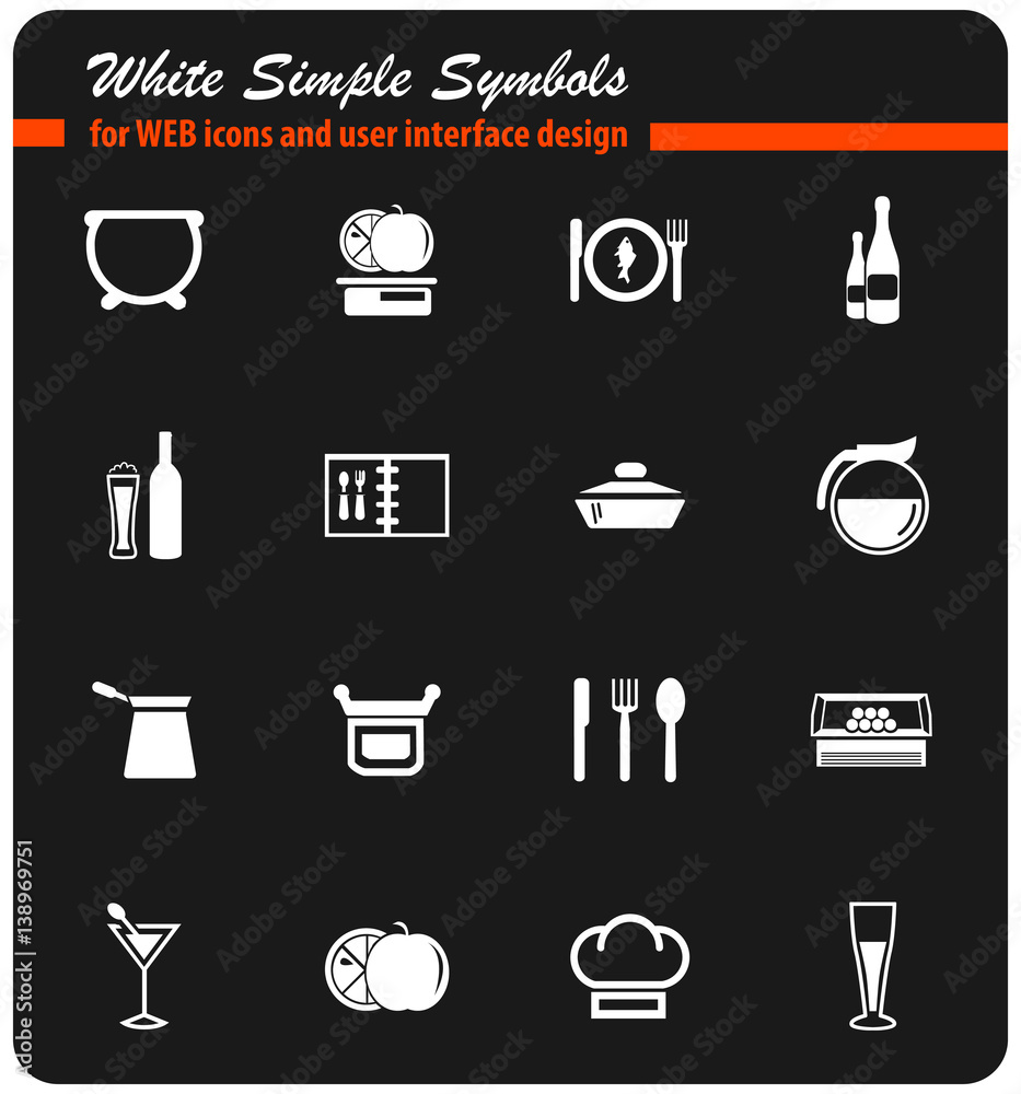 food and kitchen icon set food and kitchen icon set