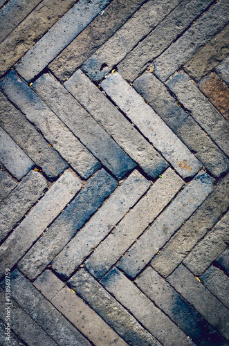 texture pattern of brick on path way.