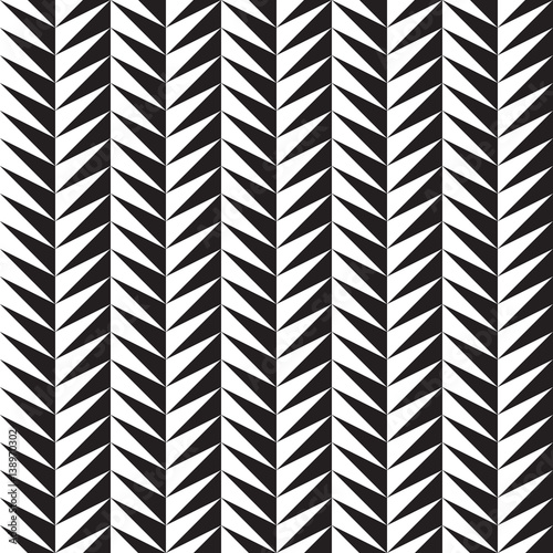 Black and white serrated ornament. Seamless vector pattern