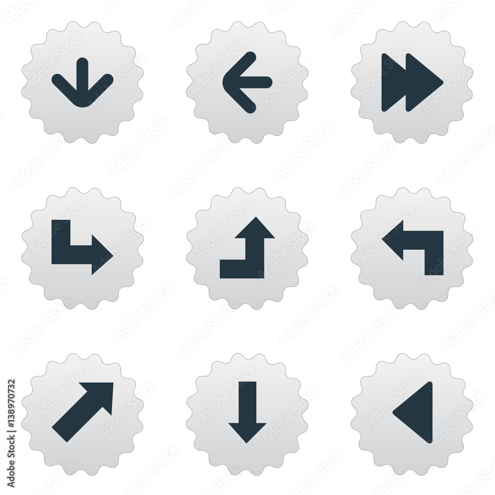 Set Of 9 Simple Pointer Icons. Can Be Found Such Elements As Pointer