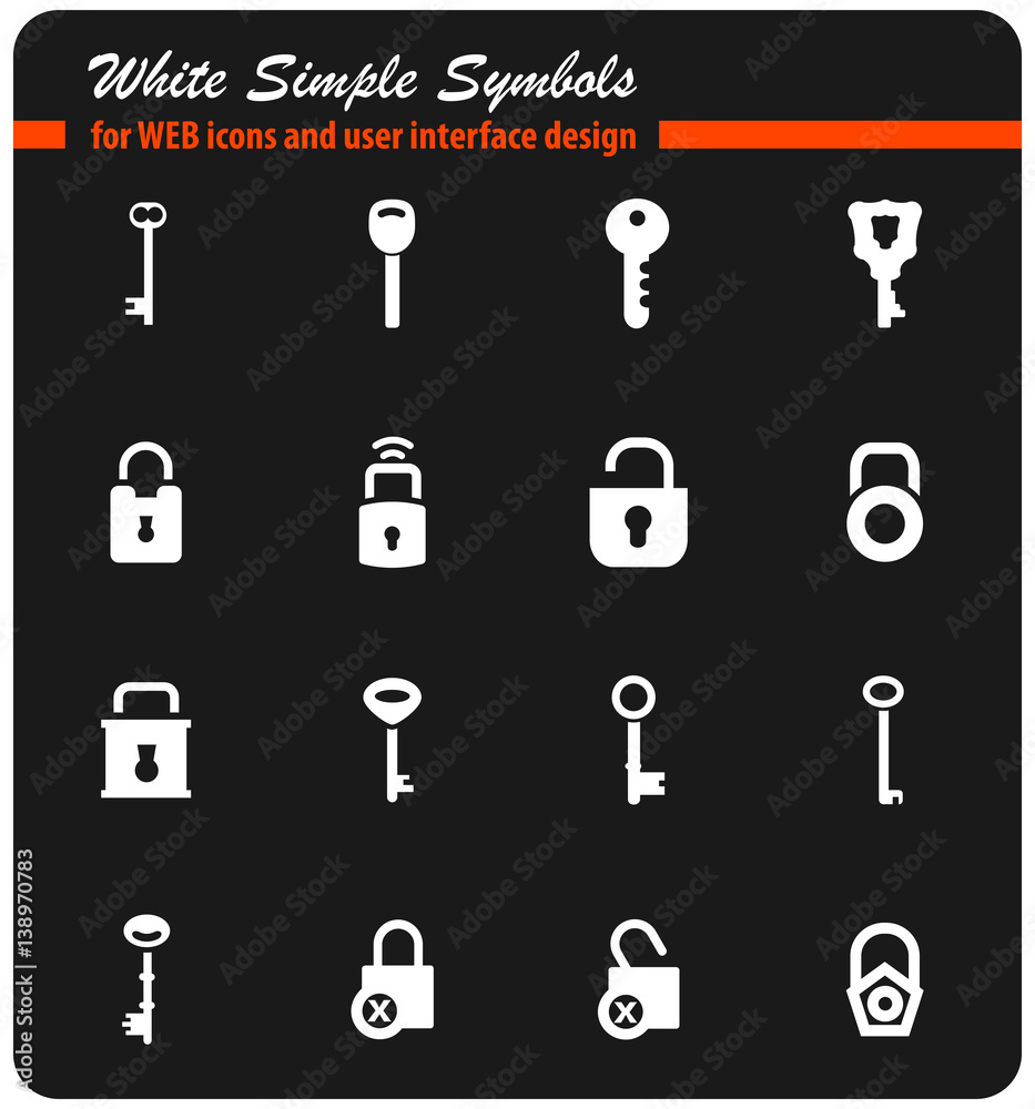 lock and key icon set lock and key icon set